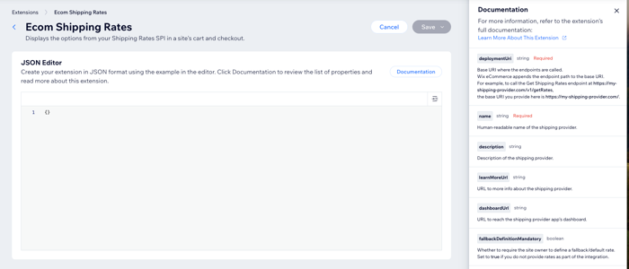 Shipping Rates JSON editor