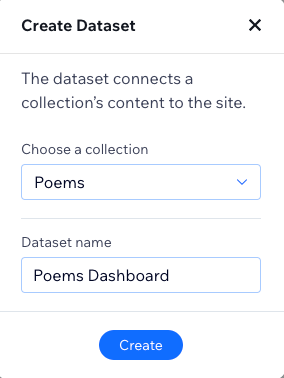 Create a dataset for the dashboard