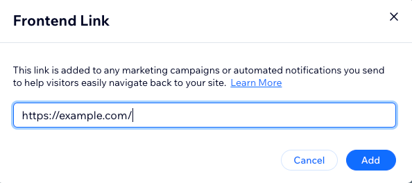 Enter your frontend URL