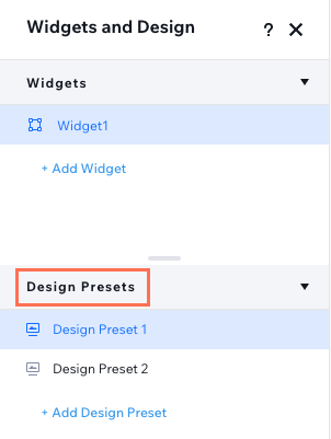 design presets location