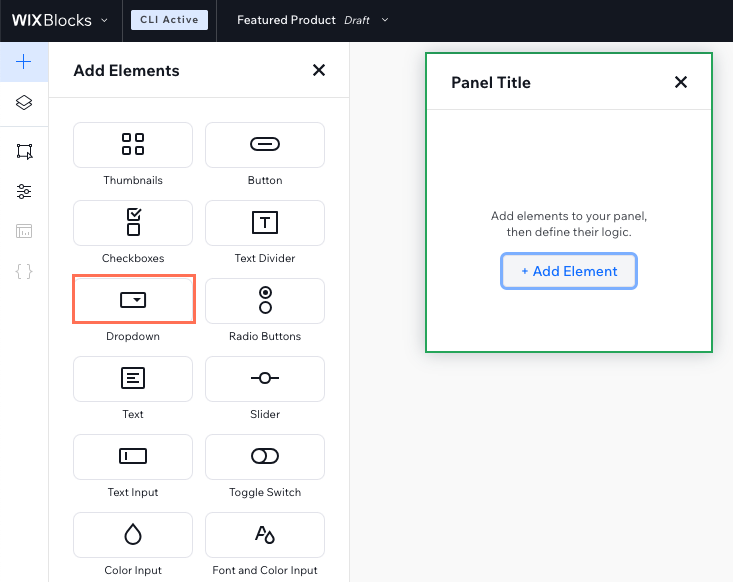 add elements to panel