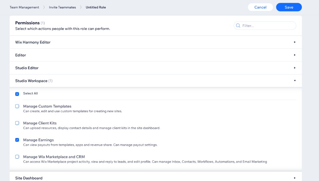 Manage Earnings permission