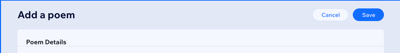 What your add a poem dashboard page should look like