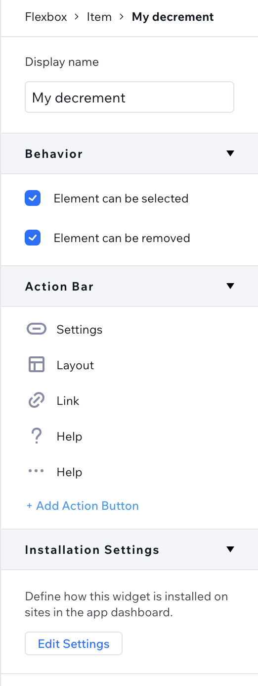 decrement button