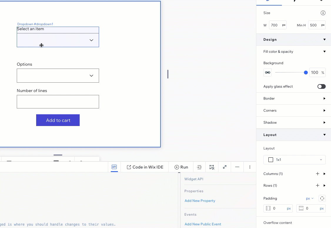 Change the element IDs in the Properties & Events panel