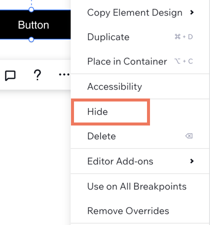 Hide mobile studio element