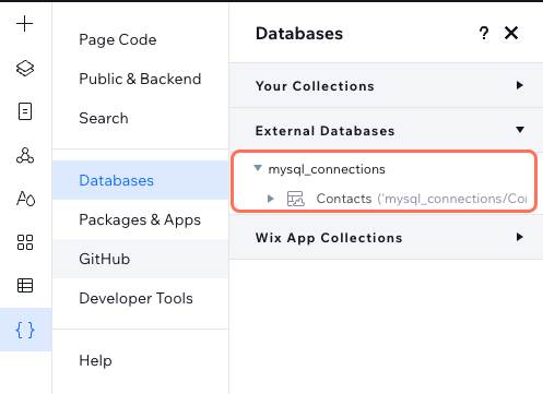 External database connections in Wix Studio