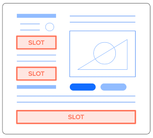 Wireframe showing slot positions in a host widget