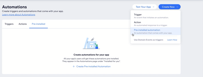 How to create a pre-installed automation