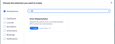 Choose shipping rates extension