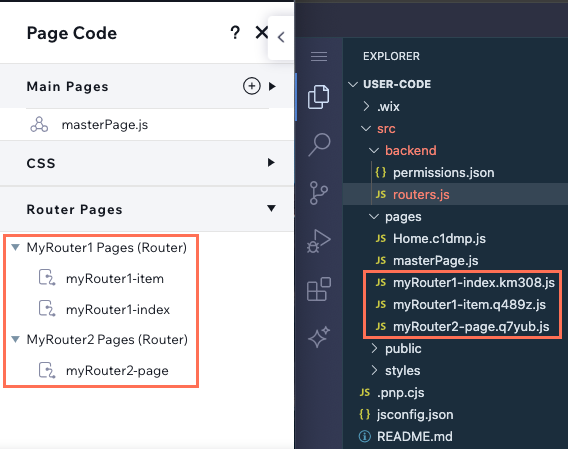 Difference between router pages in Wix IDE and site editor