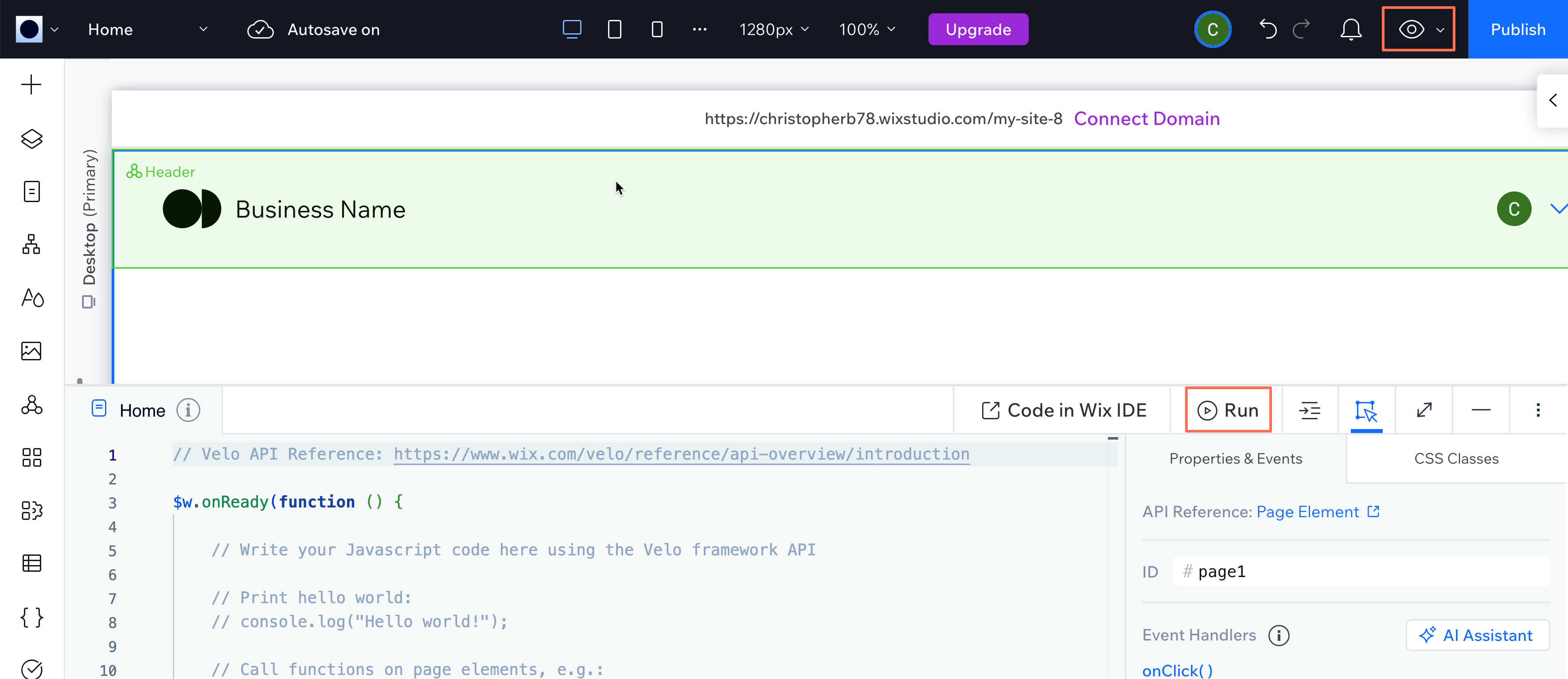 Open Preview mode in Studio