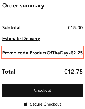 Order summary with discount applied