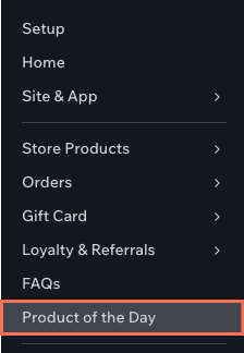 Product of the Day dashboard sidebar item