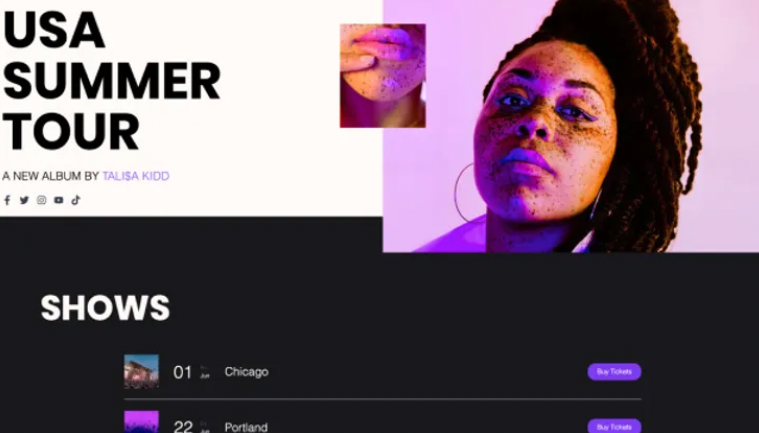 Music tour site