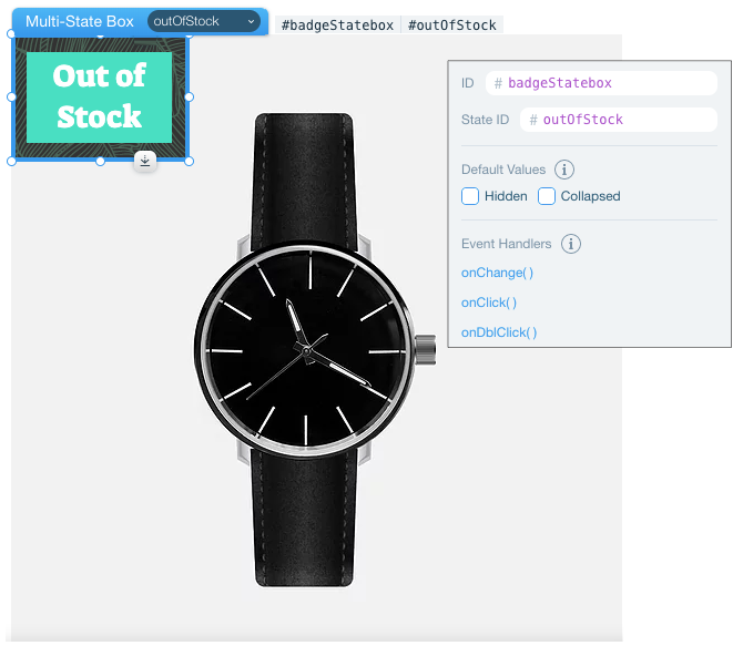 "Out of Stock" badge state