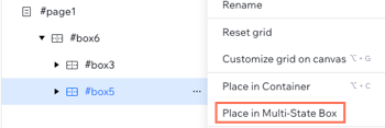 Place in multi-state box