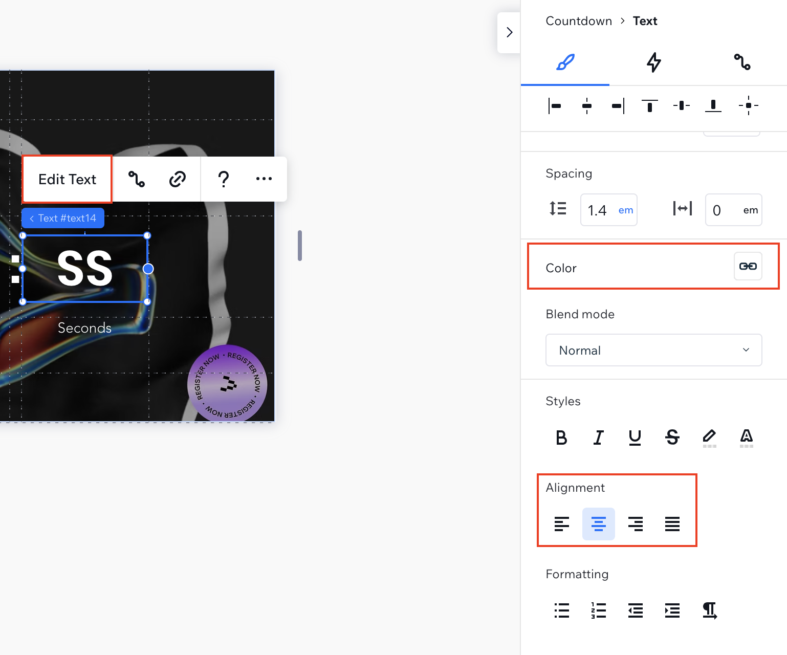 edit text elements