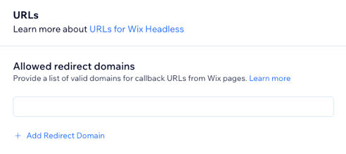 Allowed Redirect Domains Section