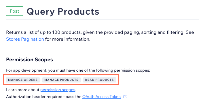 Permission Scopes in API Ref