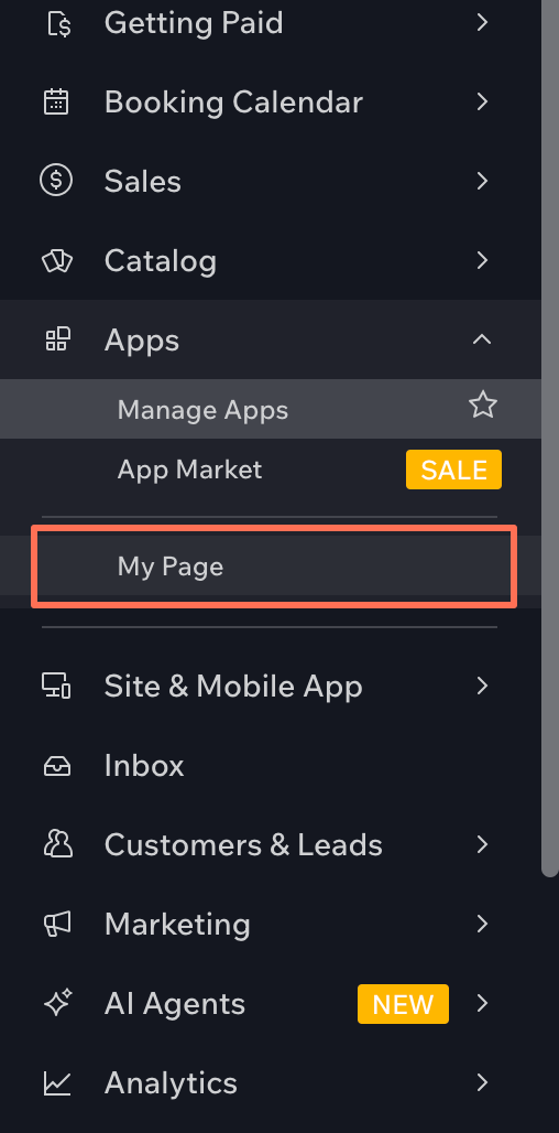 Select app page