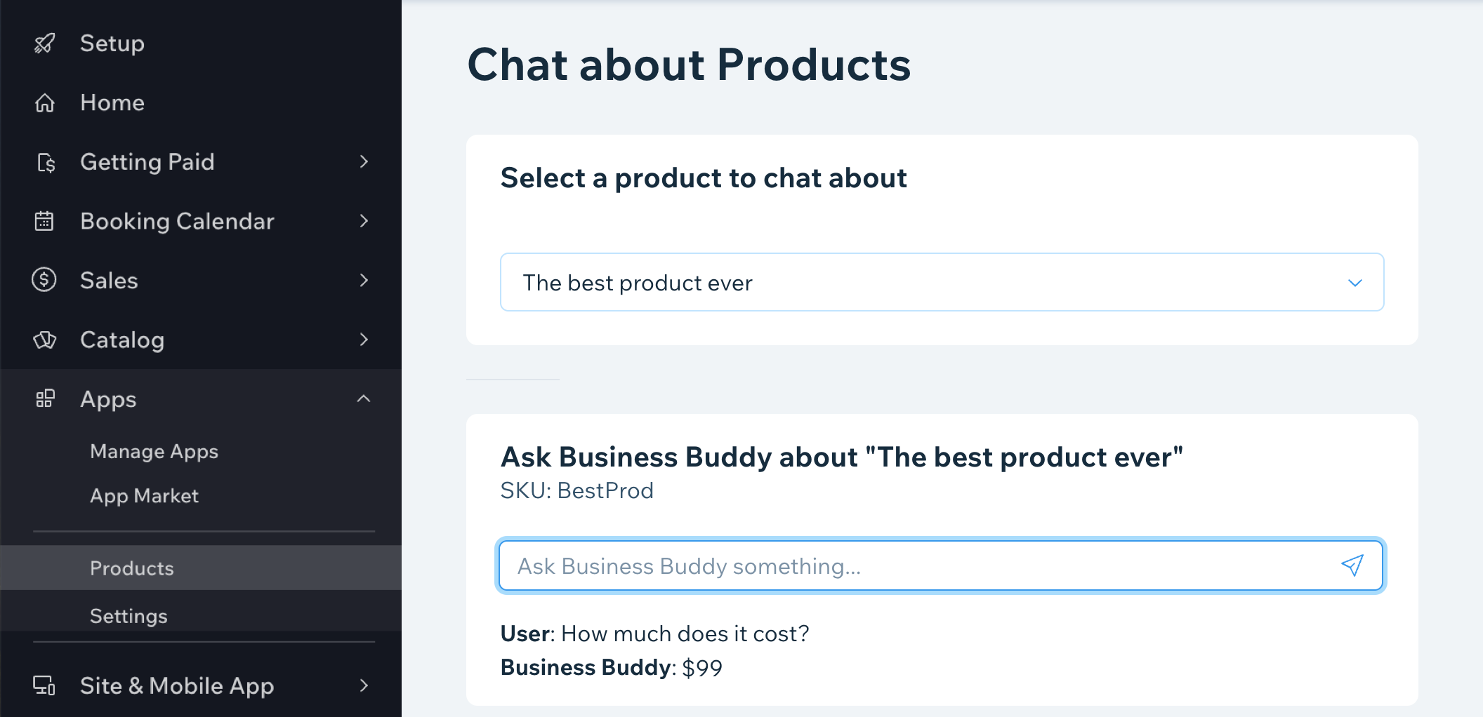 Business Buddy Product Chat