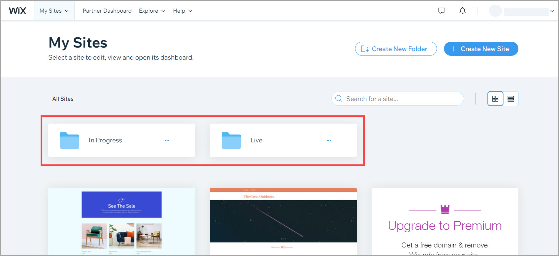 Site Folders