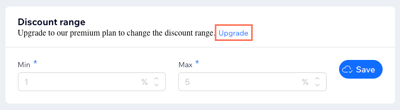 Upgrade button example