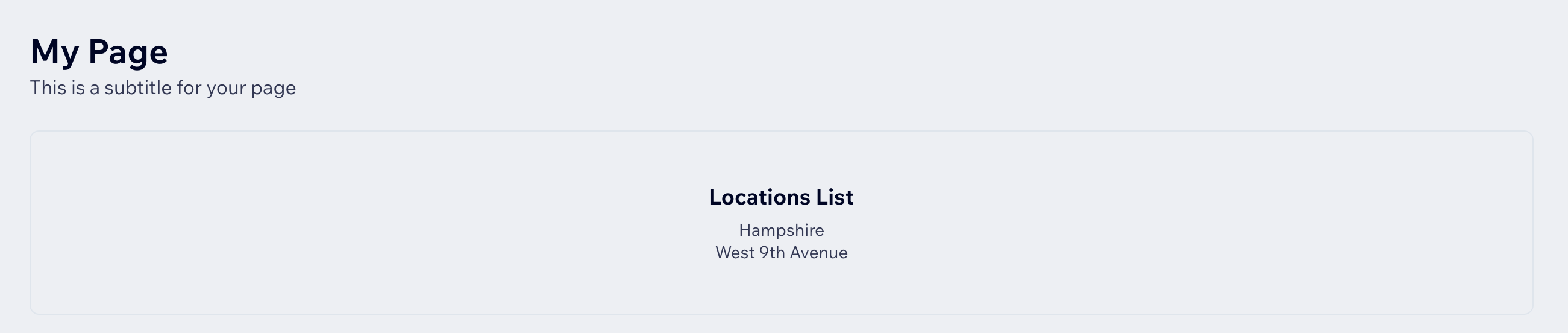 Locations app page