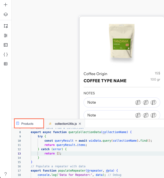 product widget