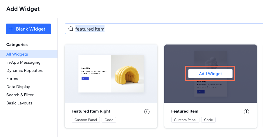 featured item