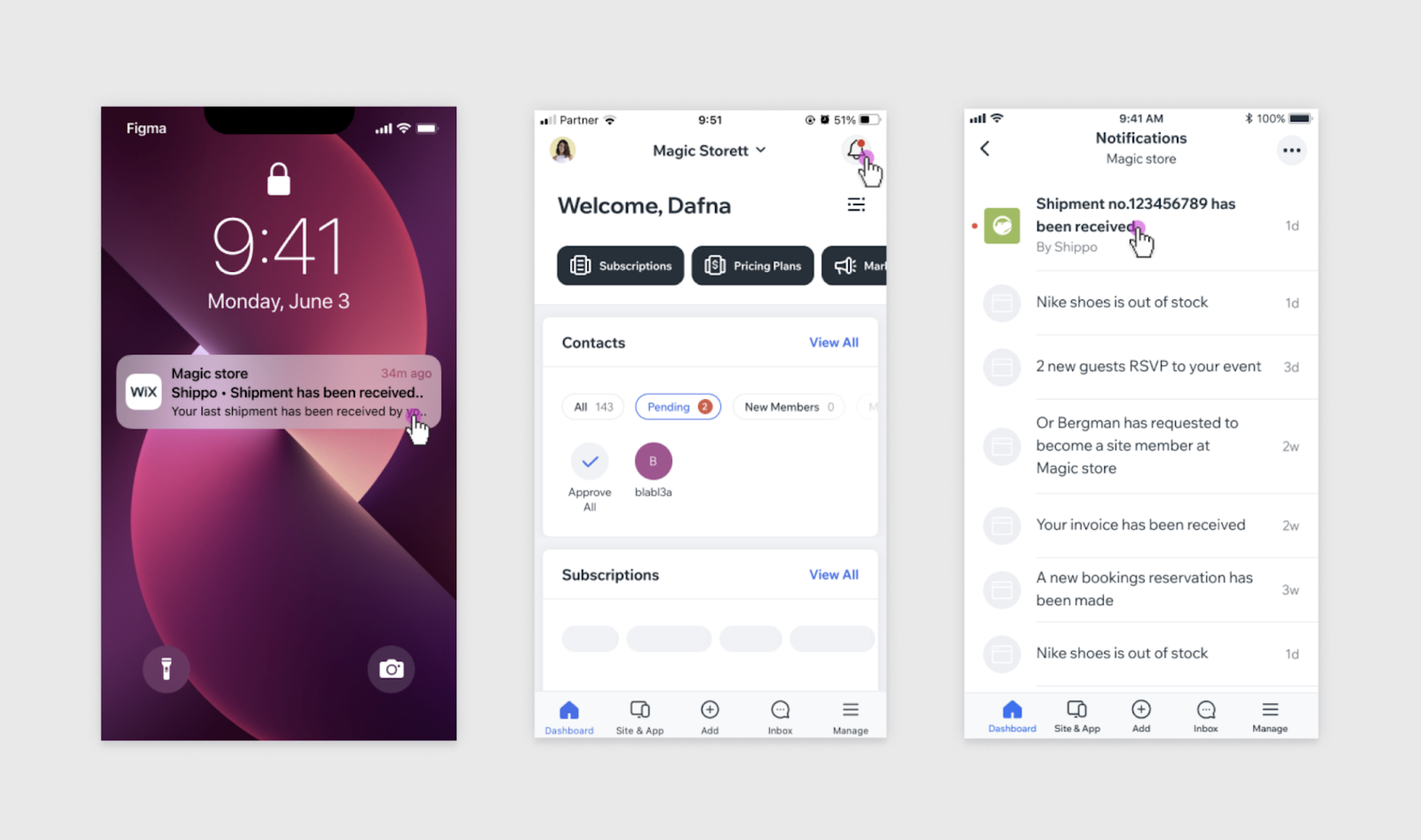 Owner app notifications