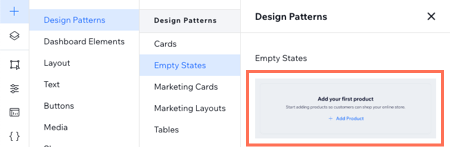 Choose Add your first product empty state