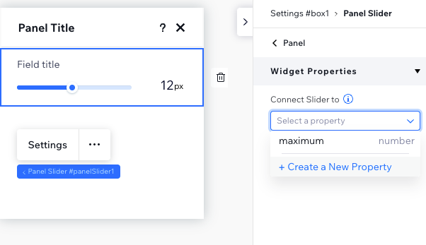 connect element to property