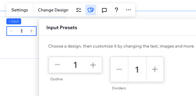 design presets widget in widget in the editor