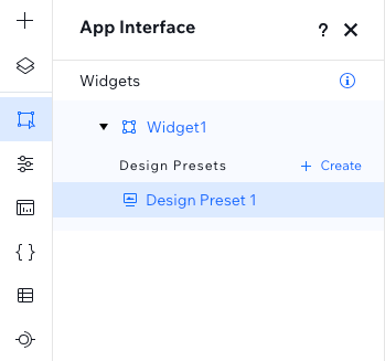 App interface widget 1