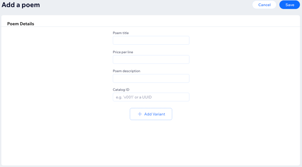 Add a Poem dashboard page