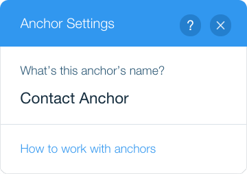 Anchor Settings