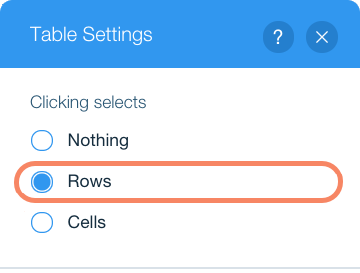 Clicking Selects Rows