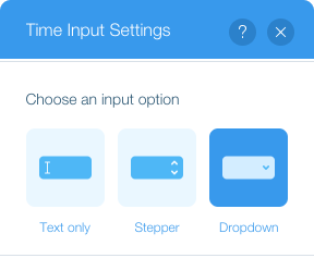 TimePicker input options